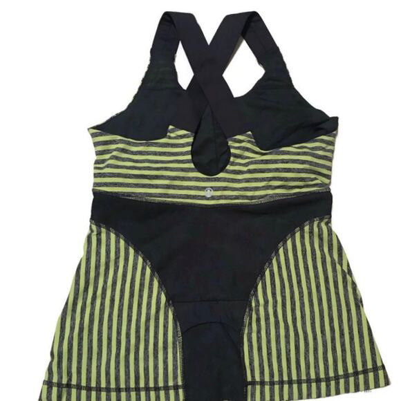 Lululemon Swift Athletic Tank Top Size 8 Yellow Gray Striped - Picture 8 of 11